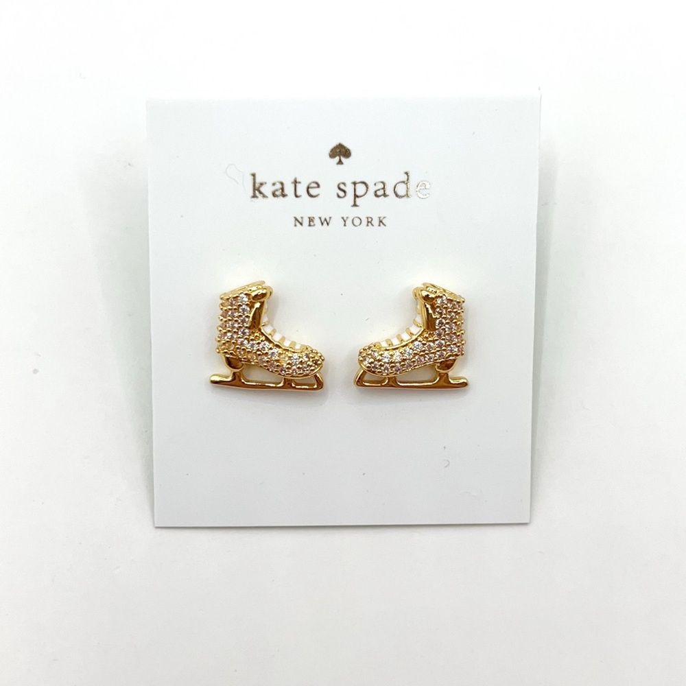 KS014-Kate Spade ice skate earrings